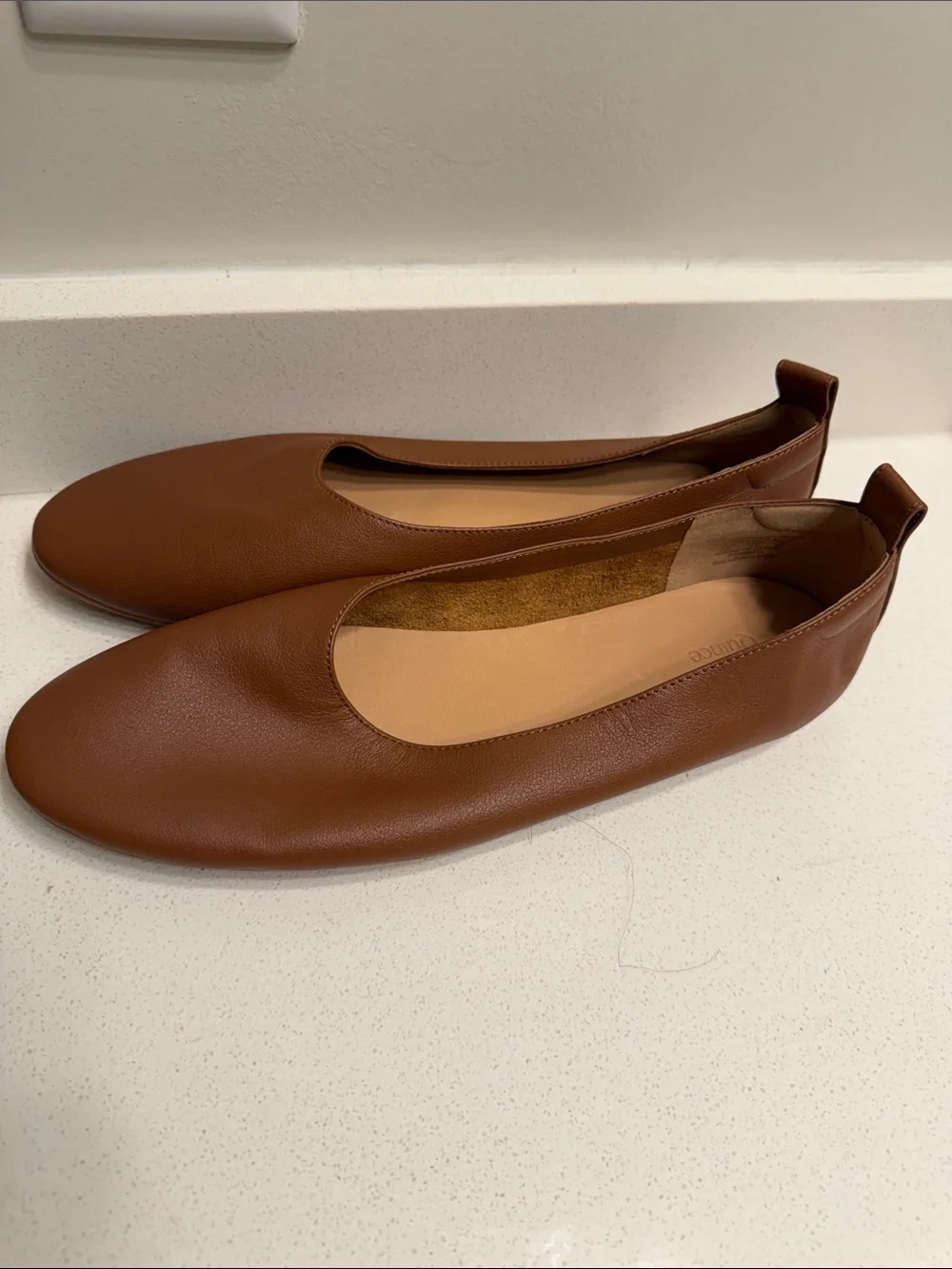 Quince Women's Cognac Slip-On Leather Flats